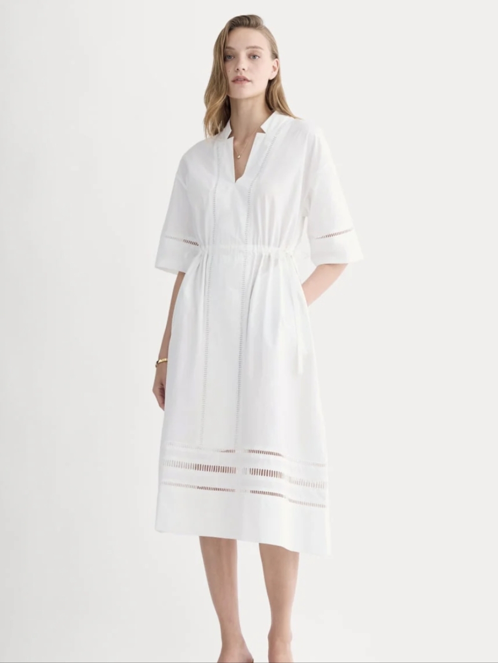 EVERLANE The Lace Trim Caftan Dress